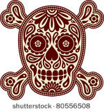 decorative skull and bones in...