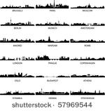 detailed vector skylines of...