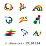 color 3d abstract logo
