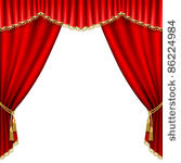 theater stage  with red curtain....