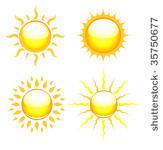 shiny sun icons vector...