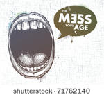 modern sketchy style lips with...