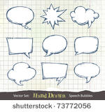 set of hand drawn speech...