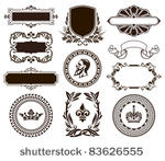 vector set of vintage frames...