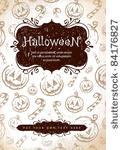 hand drawn halloween background....