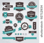 vector set of retro labels ...