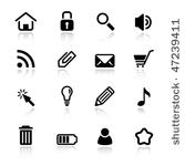 set of simple black and white...