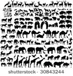 two hundred animal silhouettes  ...