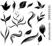set of leafs and plants design...