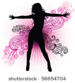 vector girl dancing in night...
