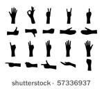 hand in various position