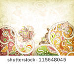 abstract oriental floral...