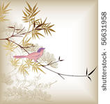 bamboo leaf and birds 2