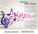 dancing music notes template