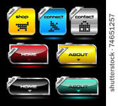 editable website vector buttons ...