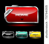 editable website vector buttons ...