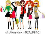 five beautiful girls on a...