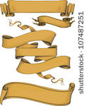 ribbon banners engraving style. ...