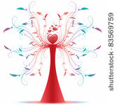 beautiful abstract art tree on...