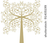 beautiful art tree isolated on...