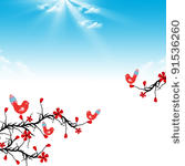 beautiful blossom cherry and...