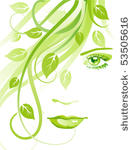 girl with leaves