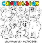 coloring book with forest...