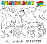 coloring book with marine...