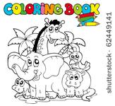 coloring book with cute animals ...