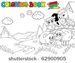 coloring book with cute animals ...
