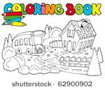 coloring book with school and...