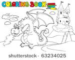 coloring book with big dragon 3 ...