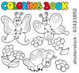 coloring book with butterflies...