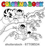 coloring book with two cats  ...