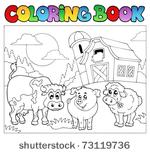 coloring book with farm animals ...