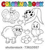 coloring book with spring...