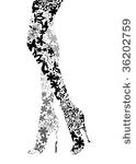 glamour fashion legs on white....
