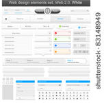 web design elements set white....