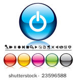 vector glossy buttons and icons ...