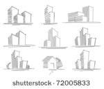 sketches of buildings
