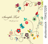 vector floral greeting card
