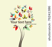 vector picture with tree and...