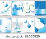 vector blue brochure design set