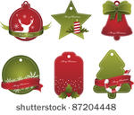 set of vector christmas red and ...