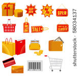 shopping icons. vector