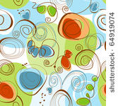 funky floral pattern  seamless 
