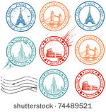 city stamps collection with...