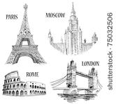european cities symbols sketch  ...