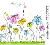 colorful summer floral...