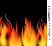 fire flames and smoke vector...